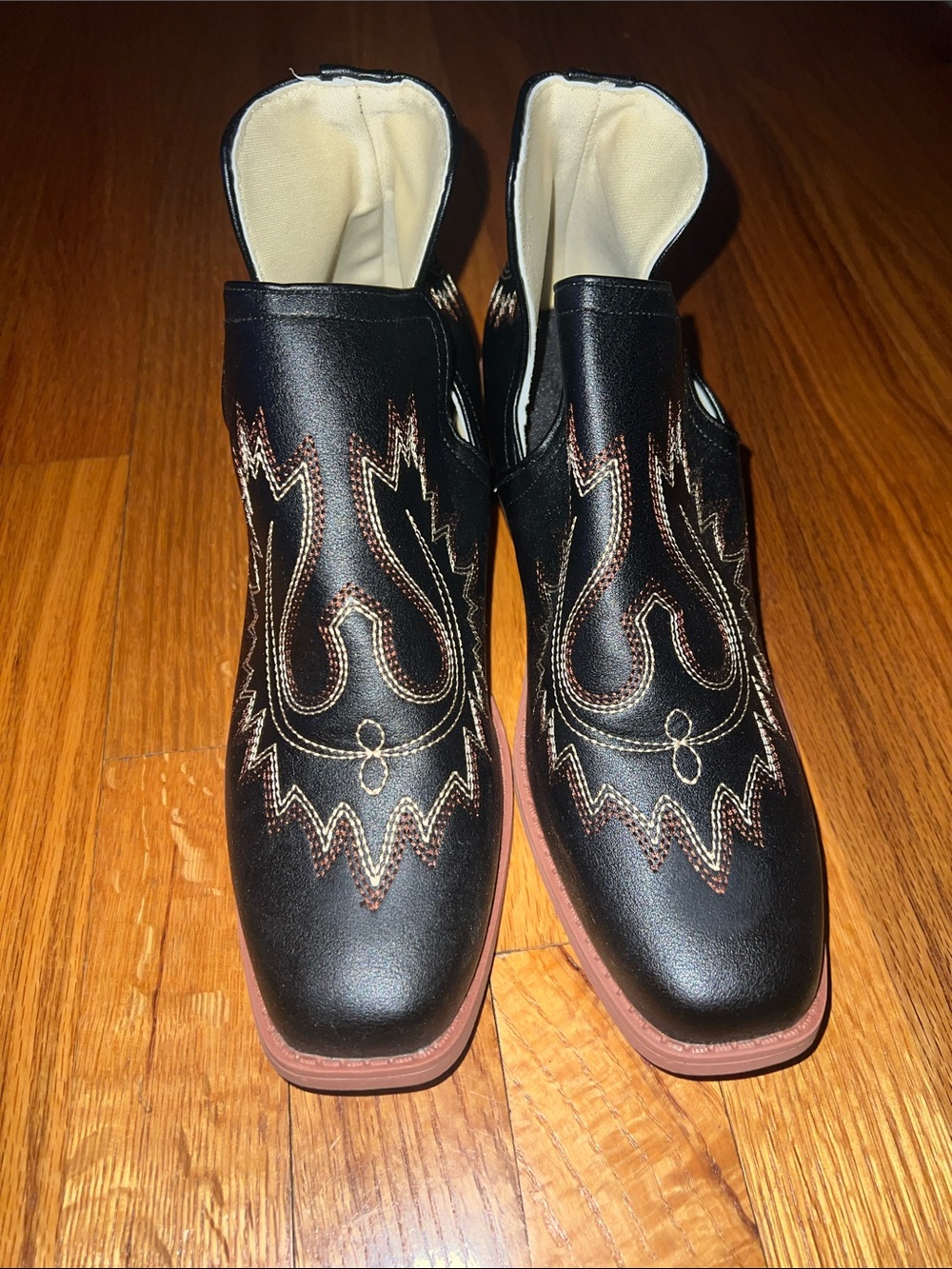 Black Western Embroidered Booties